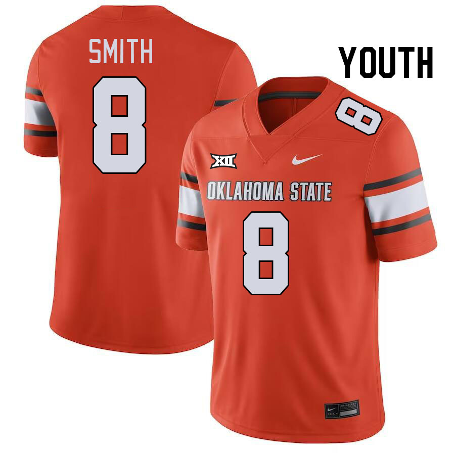 Youth #8 Maealiuaki Smith Oklahoma State Cowboys College Football Jerseys Stitched-Orange